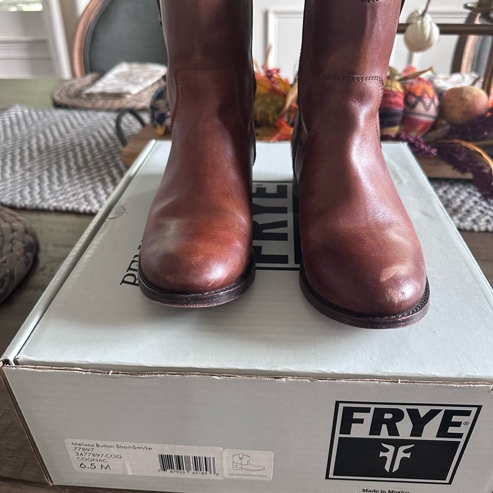 Frye Chestnut Leather Ankle Boots